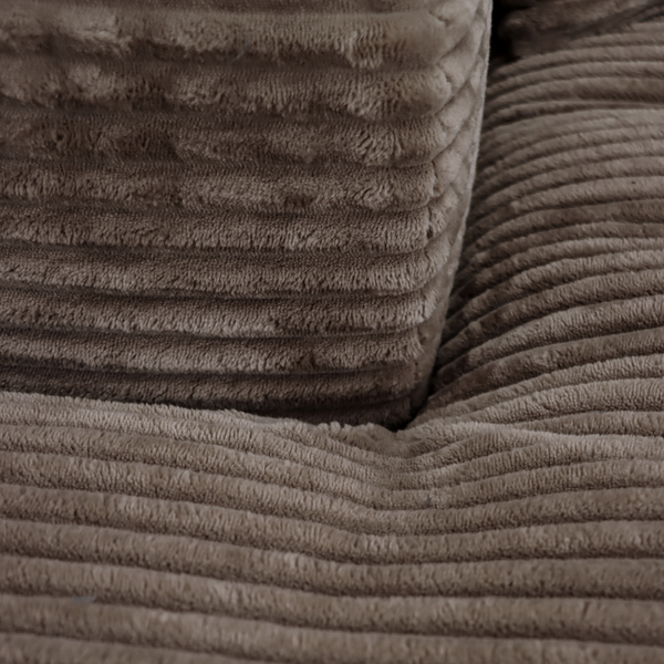 Lazy Corner Sofa Velvet Corduroy Taupe Left