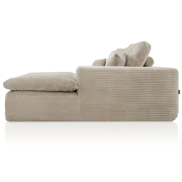 Lazy Hoekbank Velvet Ribstof Beige rechts