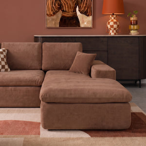 Lazy Corner Sofa Terracotta Right