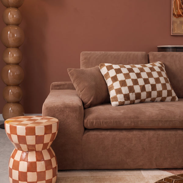 Lazy Corner Sofa Terracotta Right