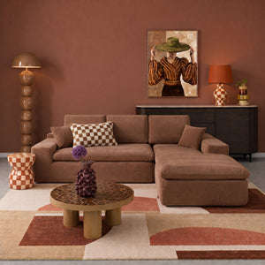 Lazy Corner Sofa Terracotta Right