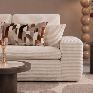 Lazy Corner Sofa Velvet Corduroy Beige left