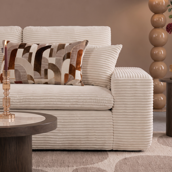 Lazy Corner Sofa Velvet Corduroy Beige left