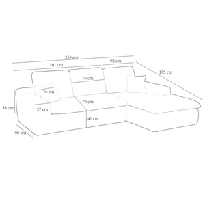 Lazy Corner Sofa Velvet Corduroy Ocher Yellow Right