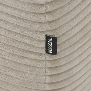 Ecksofa Lazy Samt Cordstoff Beige links