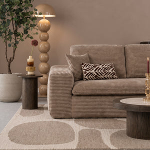 Lazy Hoekbank Velvet Ribstof Taupe Rechts