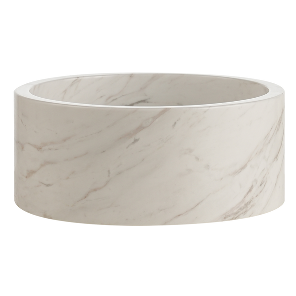 Coupe à fruits en marbre blanc