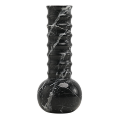 Marble Vase Ribbed Black