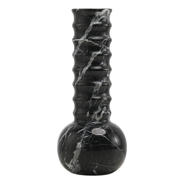Vase en Marbre Cannelé Noir