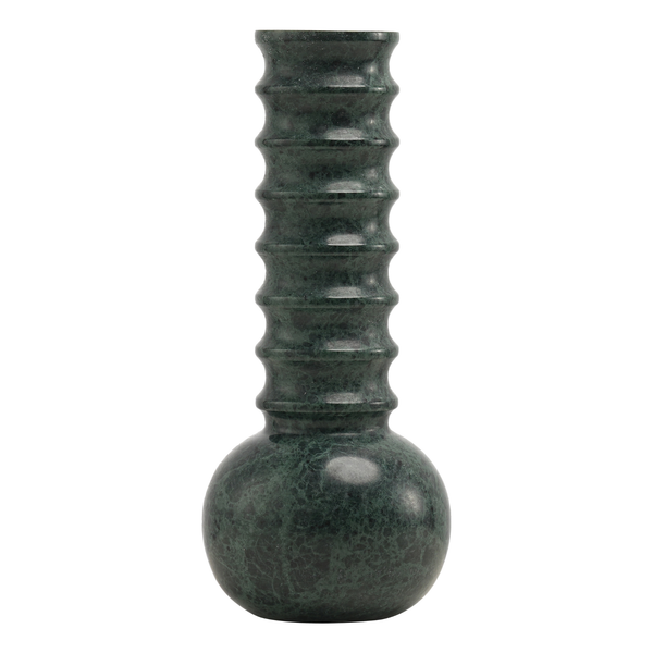 Marble Vase Ribbed Green