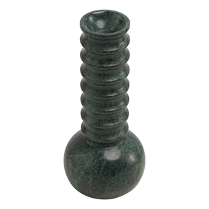 Marble Vase Ribbed Green