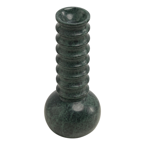 Marble Vase Ribbed Green