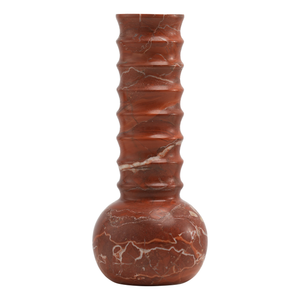 Marmorvase Geriffelt Rot