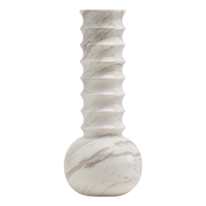 Vase en Marbre Cannelé Blanc