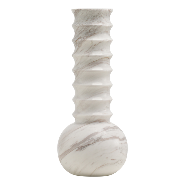 Vase en Marbre Cannelé Blanc