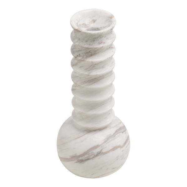 Vase en Marbre Cannelé Blanc
