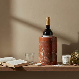 Marble Gift Set: Wine Cooler + Fruit Bowl Red