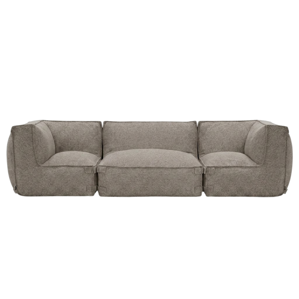 Canapé lounge modulaire intérieur 3,5 places Kiki Bouclé Marron