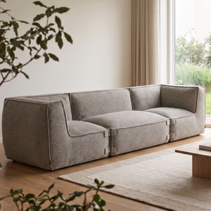 Modular Indoor Lounge Sofa 3,5 Seater Kiki Bouclé Brown