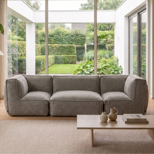 Modular Indoor Lounge Sofa 3,5 Seater Kiki Bouclé Brown
