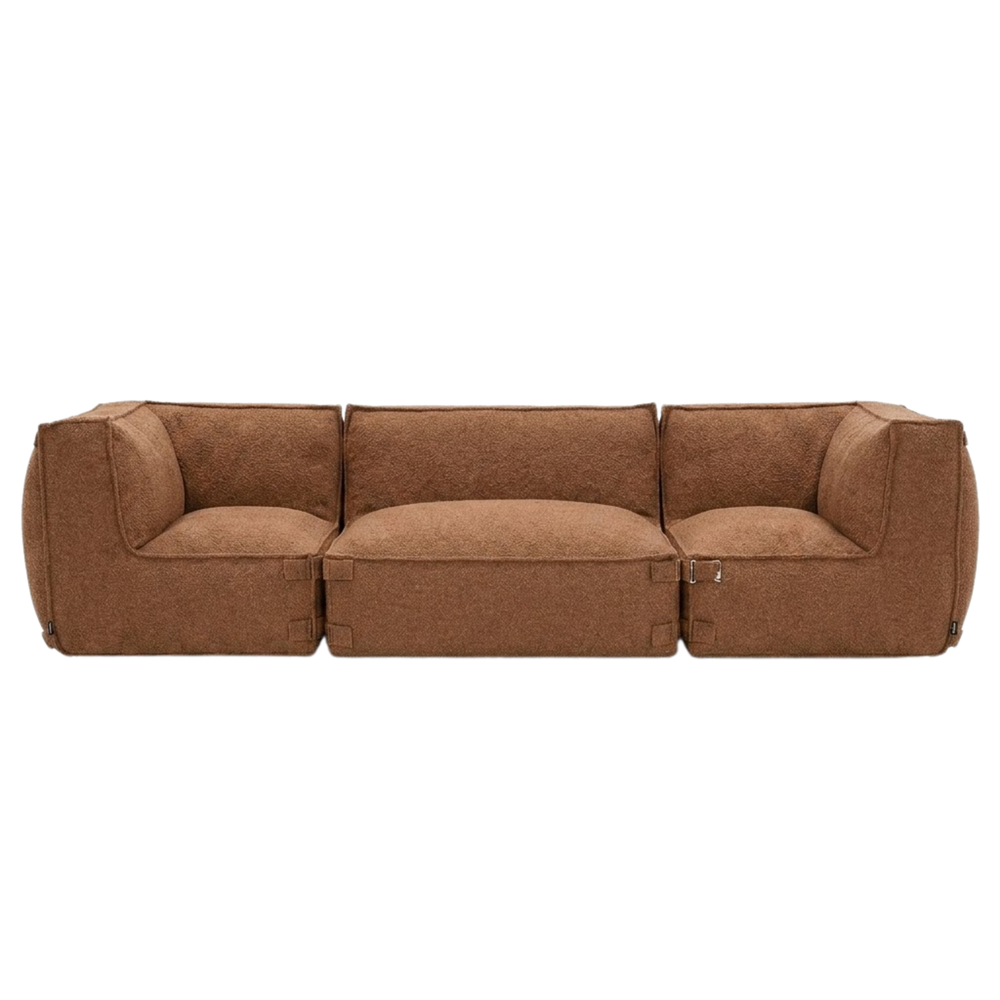 Canapé lounge modulaire intérieur 3,5 places Kiki Bouclé Cuivre