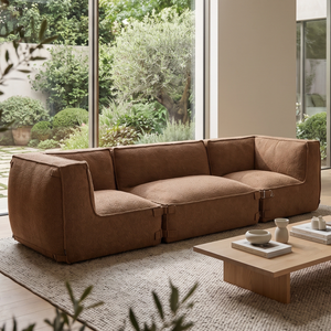 Modular Indoor Lounge Sofa 3,5 Seater Kiki Bouclé Copper