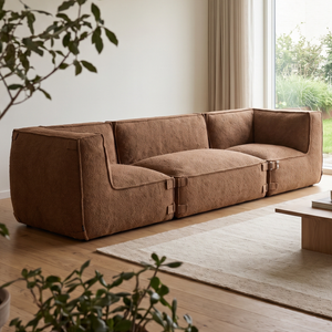 Modular Indoor Lounge Sofa 3,5 Seater Kiki Bouclé Copper