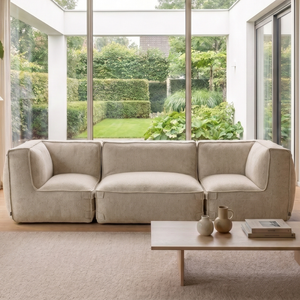 Modular Indoor Lounge Sofa 3,5 Seater Kiki Bouclé Taupe