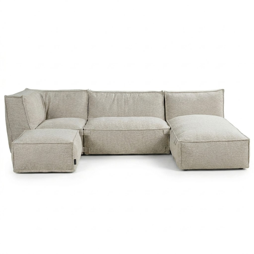 Canapé d'angle modulaire intérieur L Kiki Bouclé Taupe