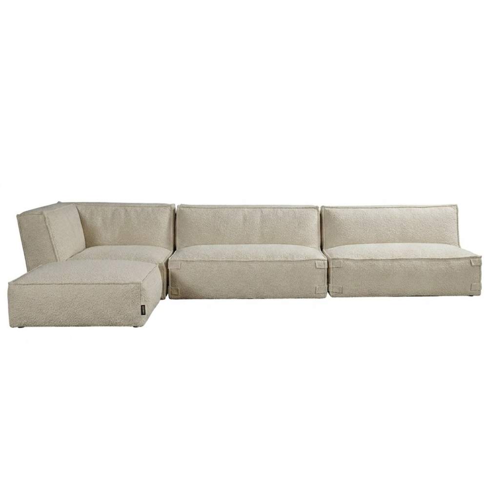 Canapé lounge modulaire intérieur 4 places Kiki Bouclé Taupe