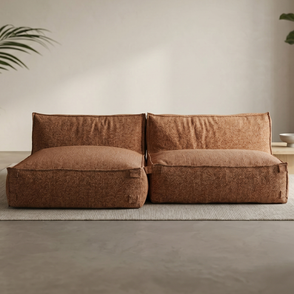 Modular Indoor Lounge Sofa Kiki S Bouclé Copper