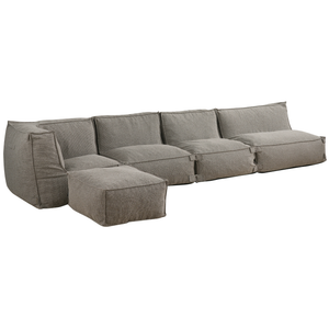 Modulaire Indoor Lounge Bank 4,5 Zits Bouclé Bruin