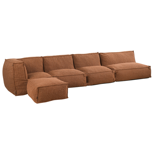 Modular Indoor Lounge Sofa Kiki 4,5 seater Bouclé Copper
