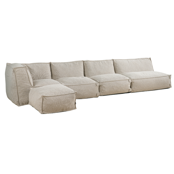 Modulaire Indoor Lounge Bank 4,5 Zits Bouclé Taupe