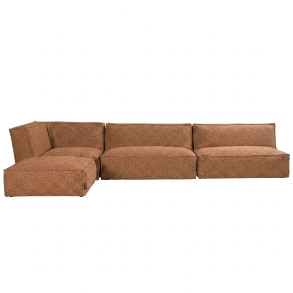 Modulaire Indoor Loungebank 4-zits + Kiki Bouclé Koper