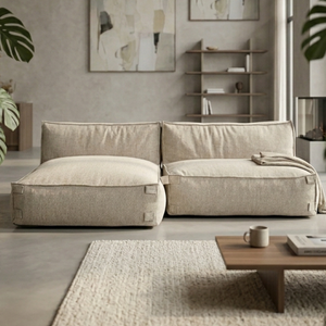 Canapé d'angle modulaire intérieur Kiki S Bouclé Taupe