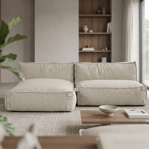 Canapé d'angle modulaire intérieur Kiki S Bouclé Taupe