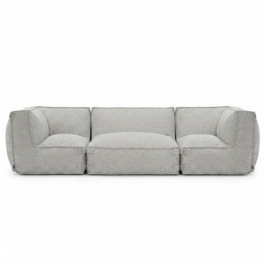 Ensemble Lounge d’Extérieur 3,5 Places avec Pouf Kiki Gris