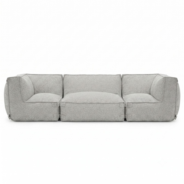 Ensemble Lounge d’Extérieur 3,5 Places avec Pouf Kiki Gris