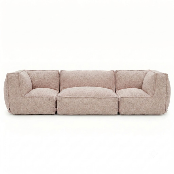 Ensemble Lounge d’Extérieur 3,5 Places avec Pouf Kiki Rouge Doux