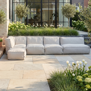 Outdoor Lounge Set 4,5-Sitzer Kiki mit Hocker Taupe