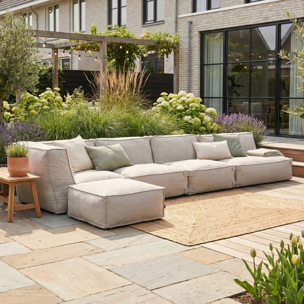 Outdoor Lounge Set 4,5-Sitzer Kiki mit Hocker Taupe