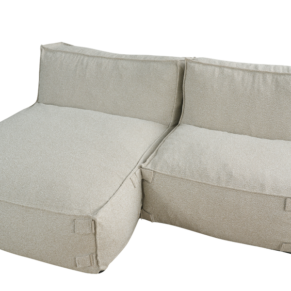 Ensemble Lounge d’Extérieur Kiki 4,5 Places avec Pouf Taupe