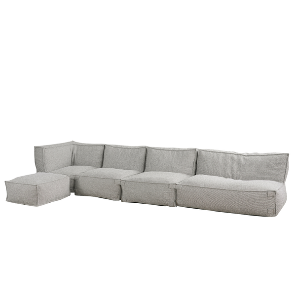 Outdoor Loungeset 4,5-zits met Hocker Kiki Grijs