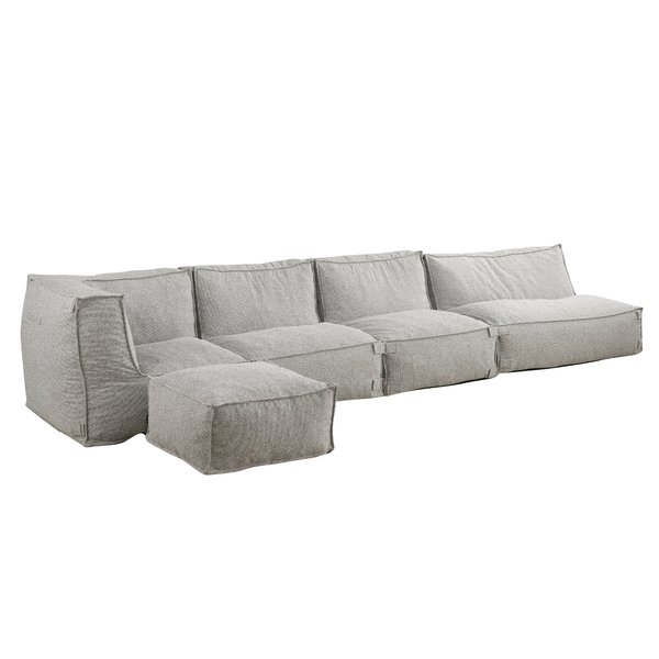 Outdoor Loungeset 4,5-zits met Hocker Kiki Grijs