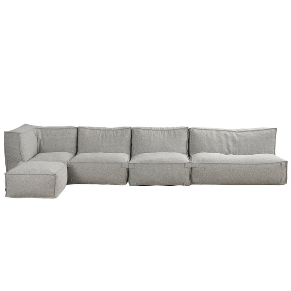 Outdoor Loungeset 4,5-zits met Hocker Kiki Grijs