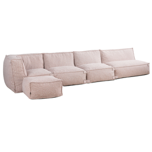 Outdoor Lounge Set 4,5-Sitzer Kiki mit Hocker Soft Red