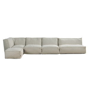 Ensemble Lounge d’Extérieur Kiki 4,5 Places avec Pouf Taupe