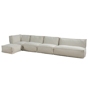 Ensemble Lounge d’Extérieur Kiki 4,5 Places avec Pouf Taupe