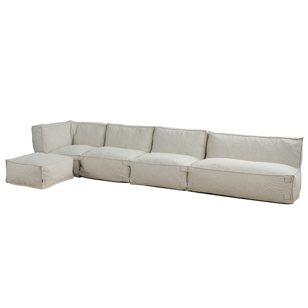 Ensemble Lounge d’Extérieur Kiki 4,5 Places avec Pouf Taupe
